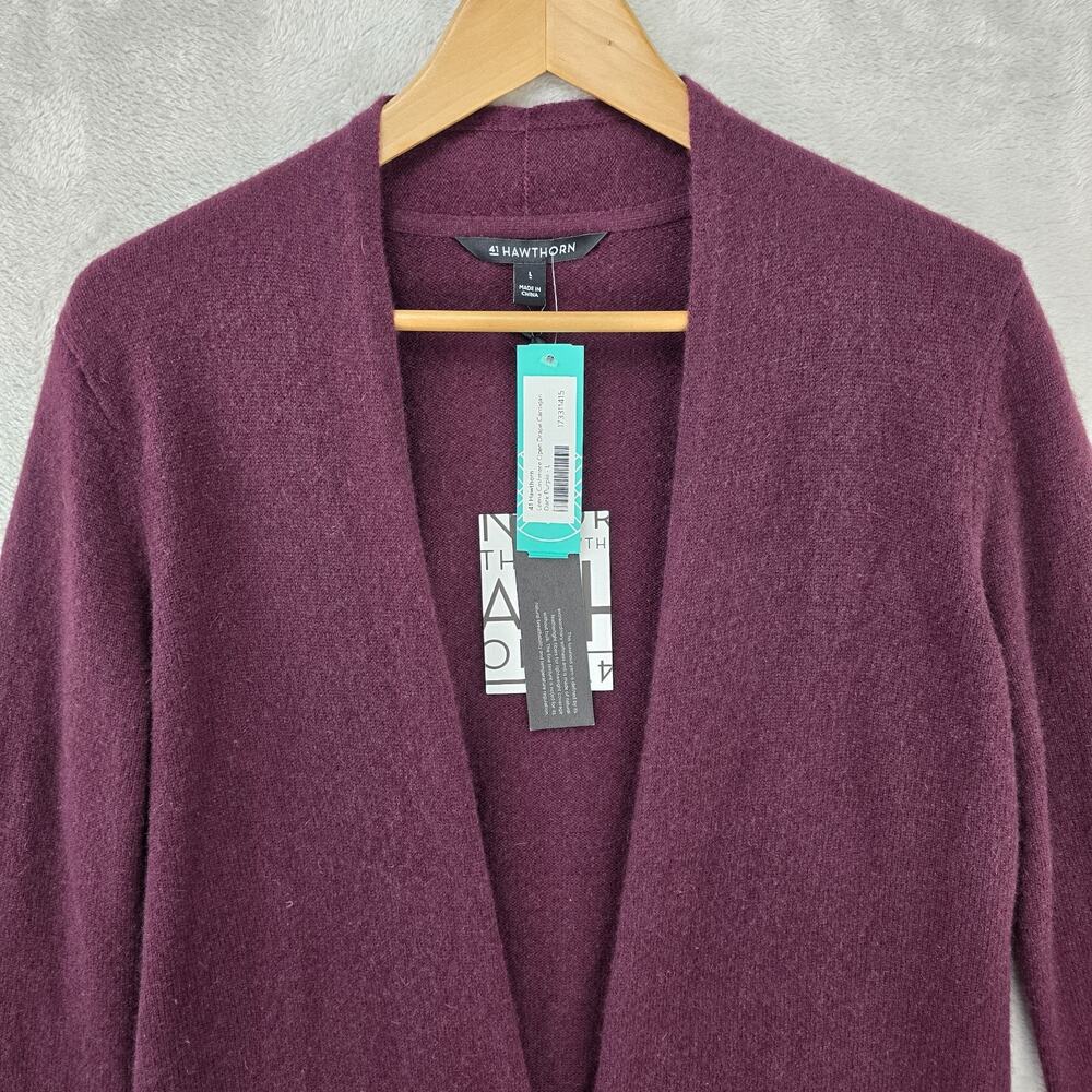 41 Hawthorn Cashmere Sweater Woman Large Maroon Cardigan Heritage Academia FLAWS - Picture 3 of 14